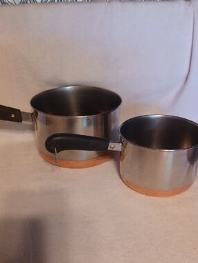 Revere Ware Stainless Steel Copper-Bottom Saucepan Set - Black Handle